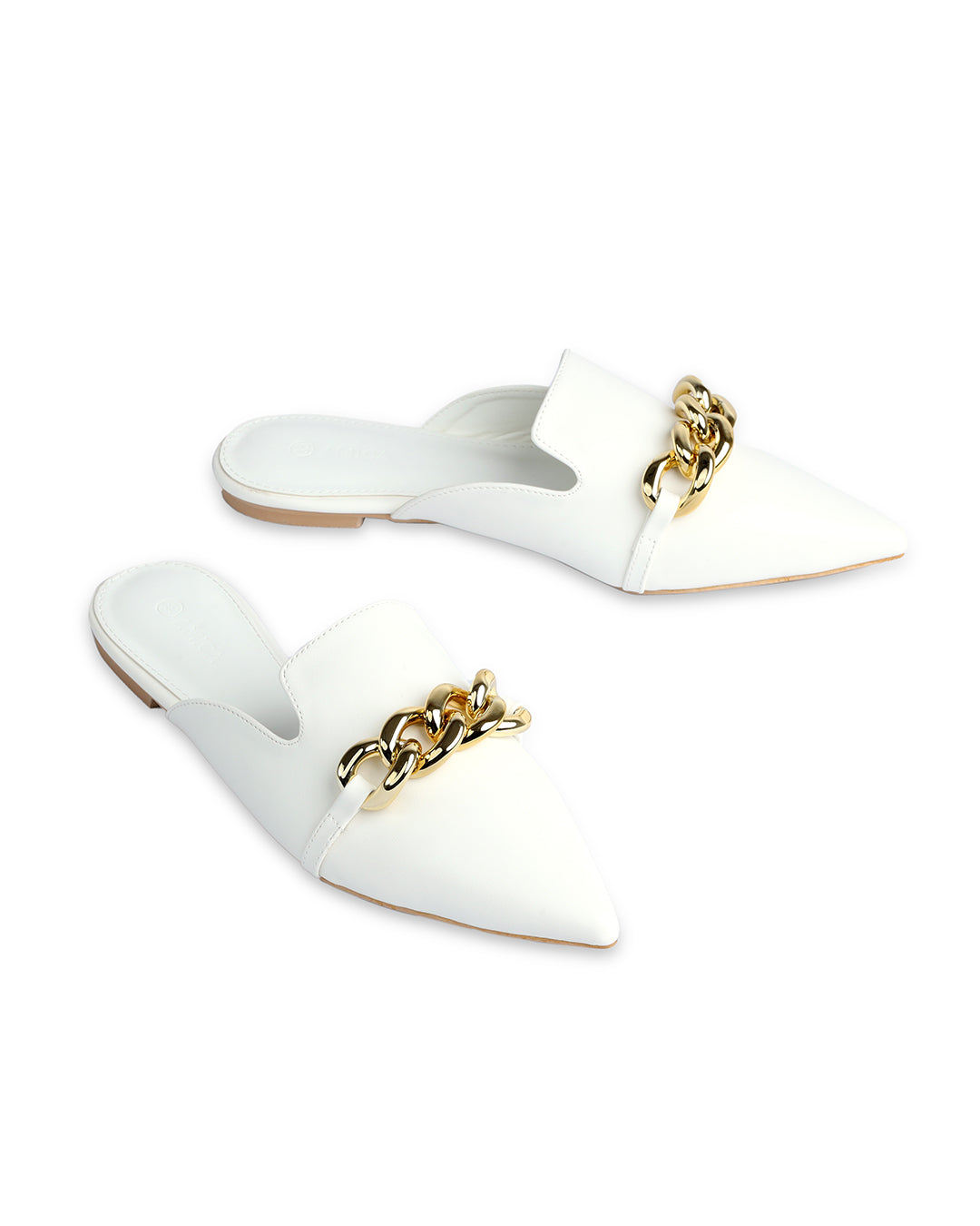 Amica White Mules