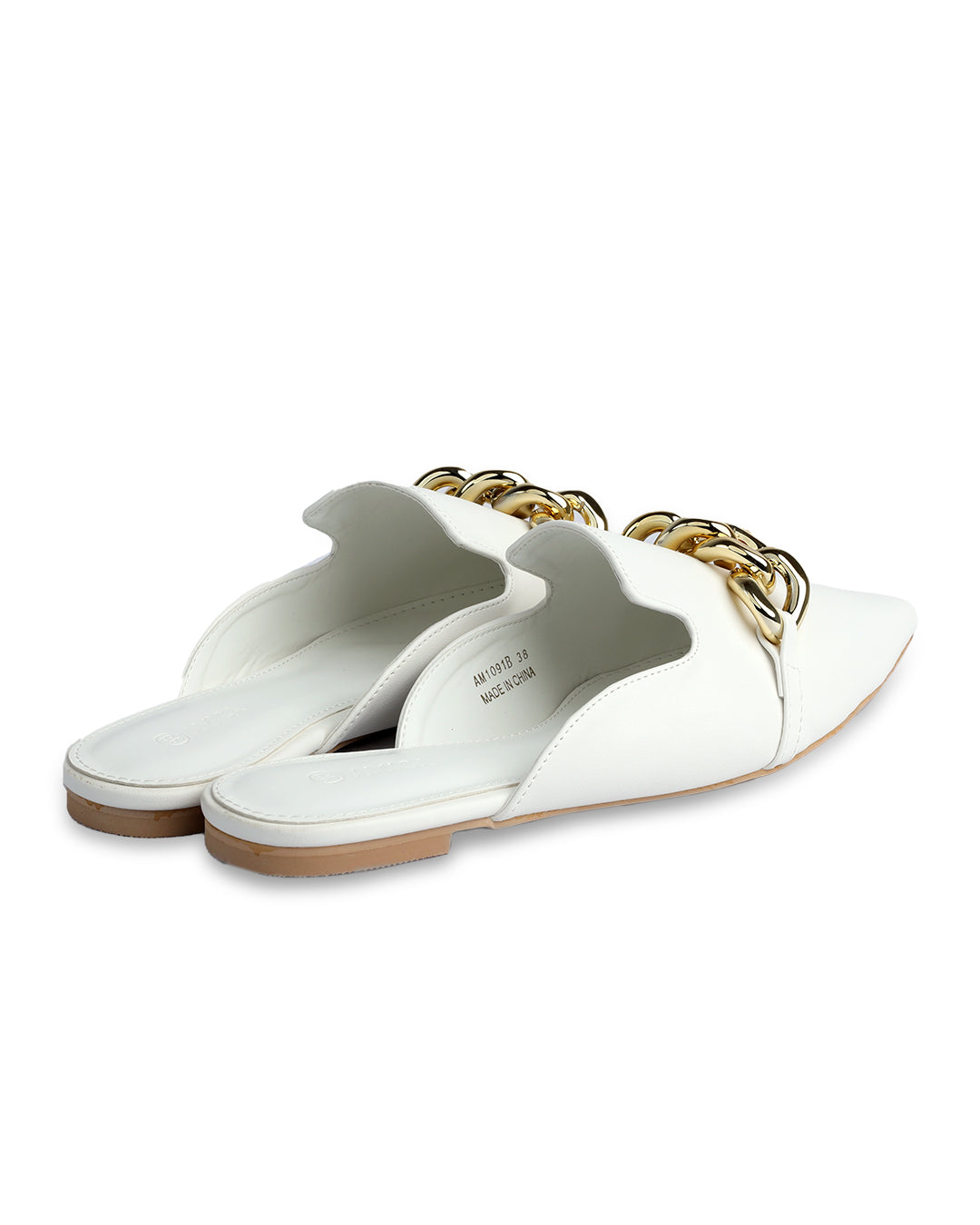 Amica White Mules