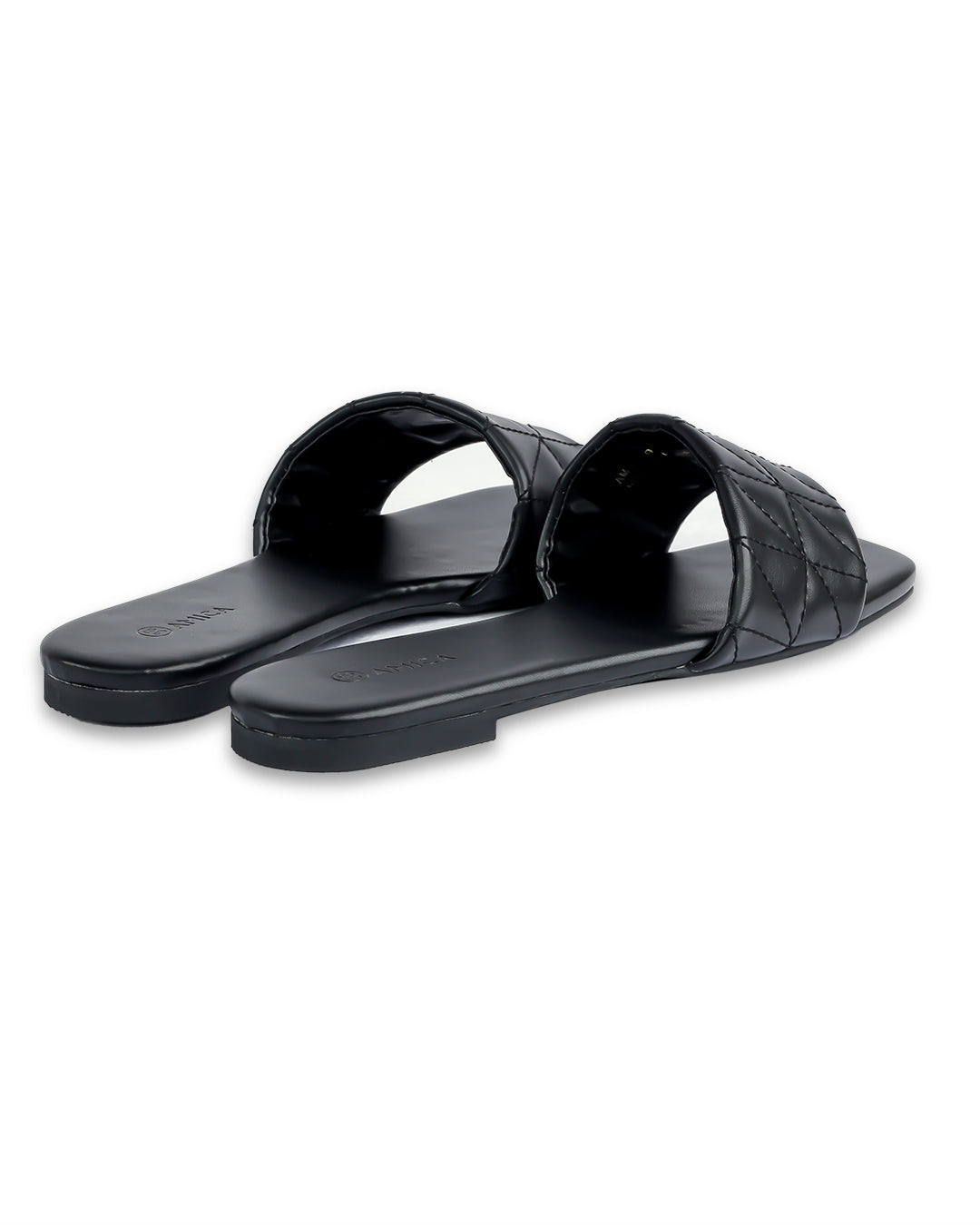 Amica Black Flat Sandals