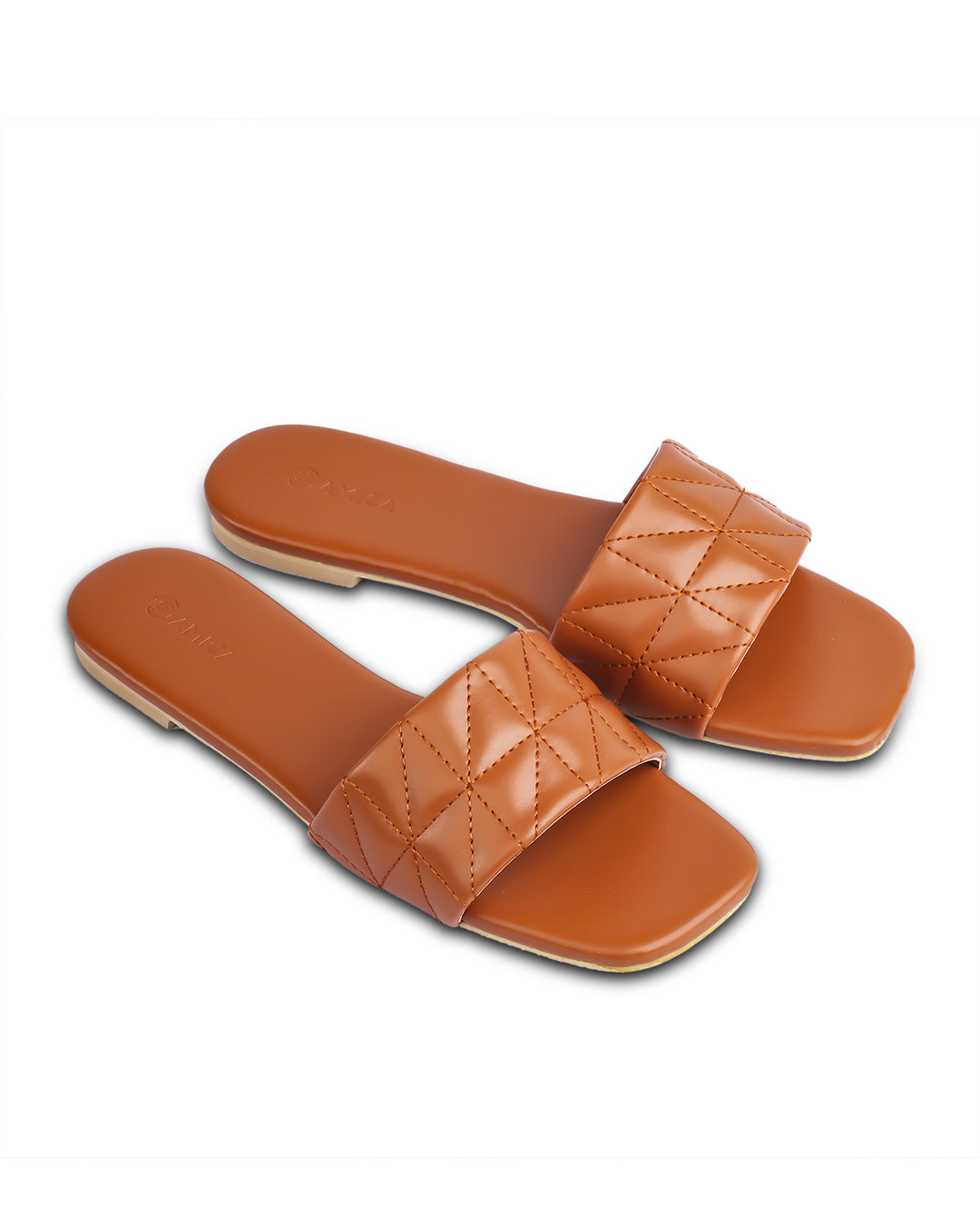 Amica Camel Flat Sandals