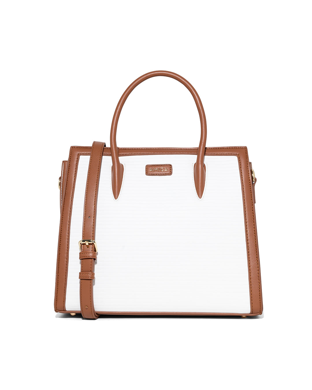 Amica Vivienne White/Tan handbag