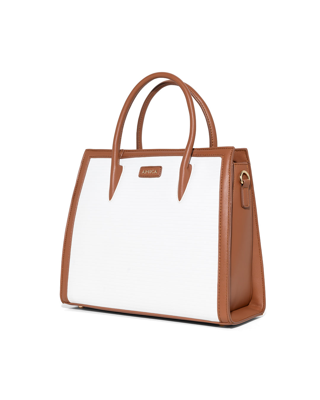 Amica Vivienne White/Tan handbag