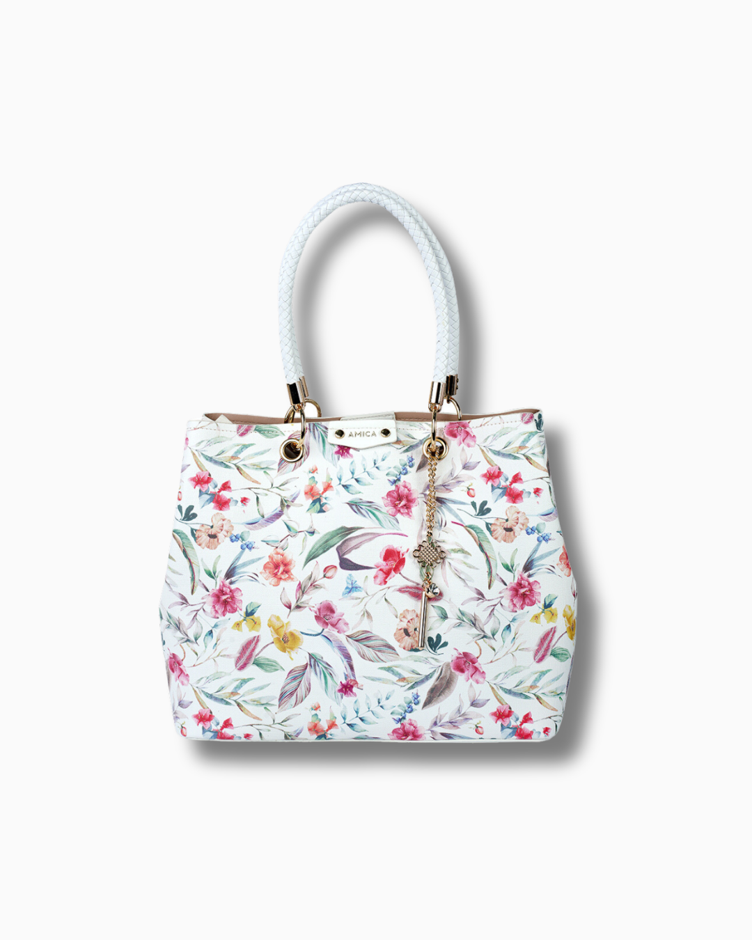 AMICA Amoura White Floral Ladies Handbag