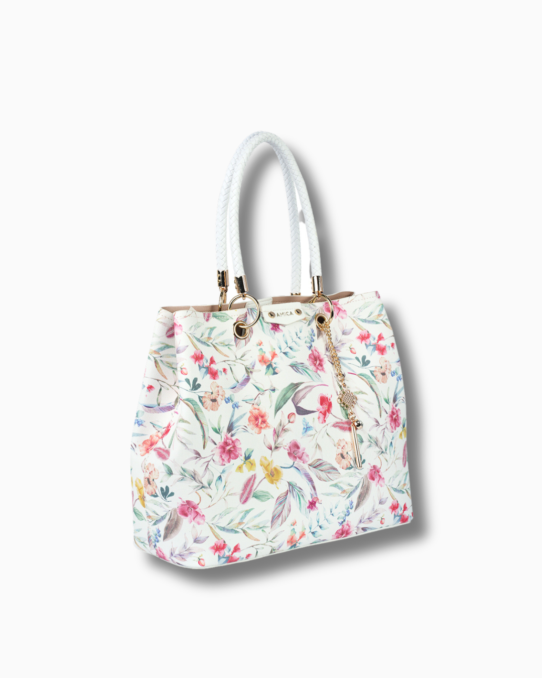 AMICA Amoura White Floral Ladies Handbag