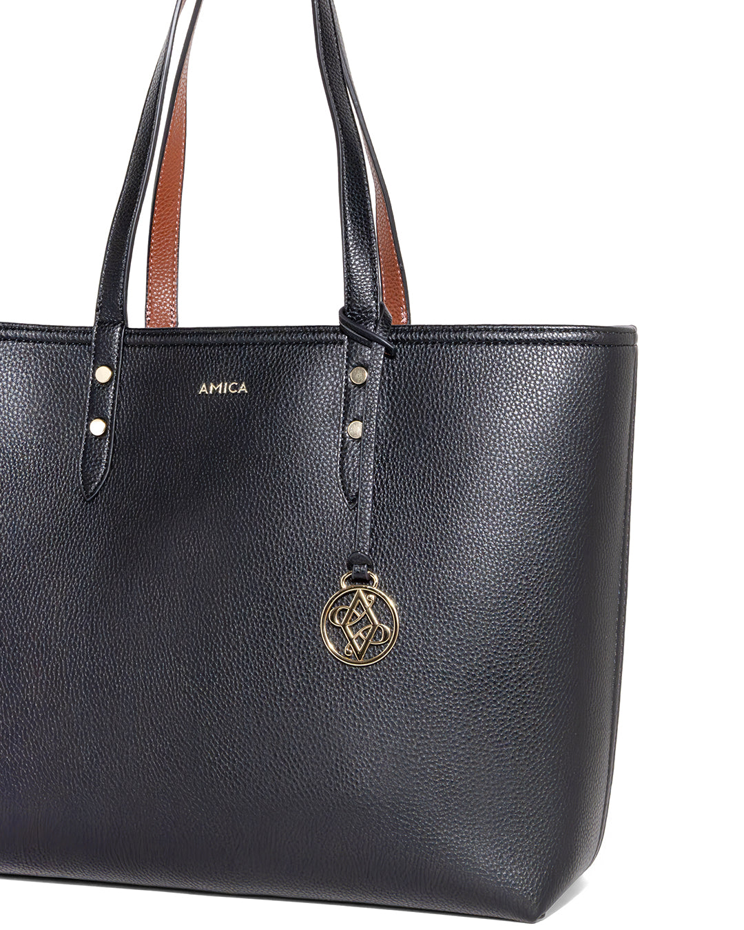 Amica Leonie Black/Tan Tote Bag