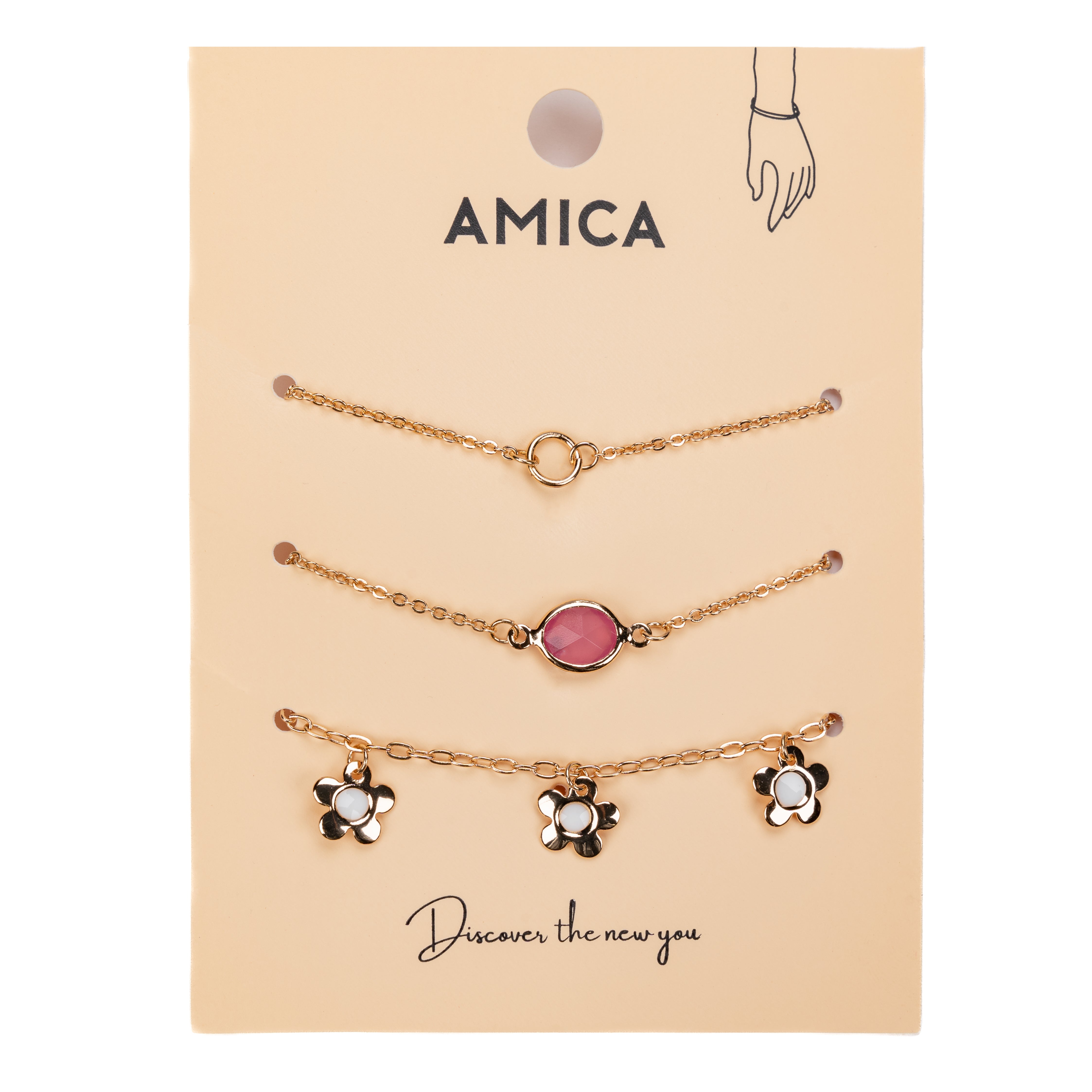 Amica Light Gold Metallic Gold-Plated Bracelet