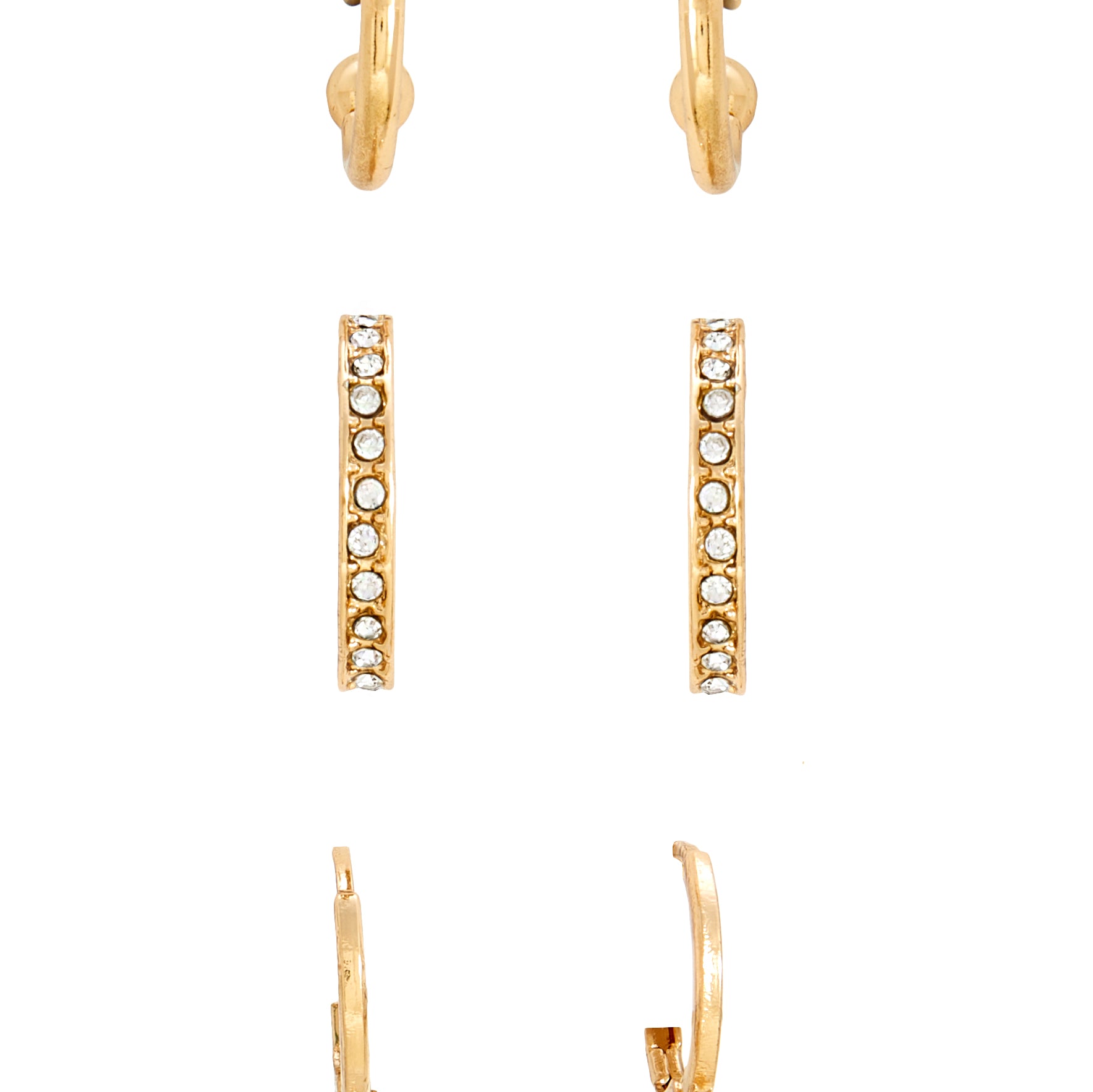 Amica Light Gold Metallic Gold-Plated Multipack Earrings