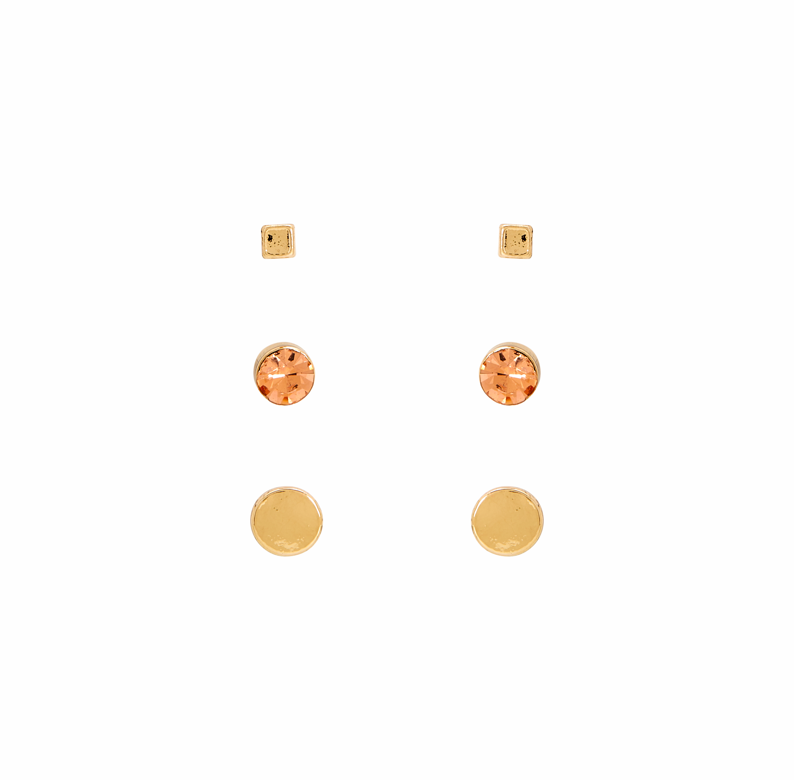 Amica Light Gold Metallic Gold-Plated Multipack Earrings