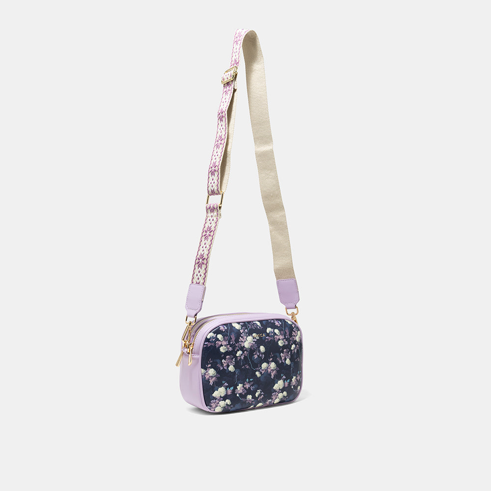 AMICA Flores Floral Crossbody Bag for Women - Purple