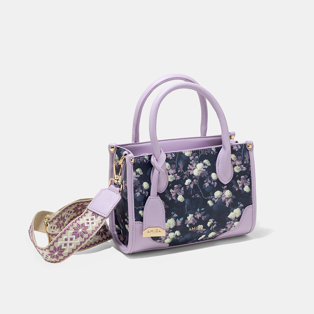 AMICA Flori Medium Tote Bag for Girls & Women - Purple