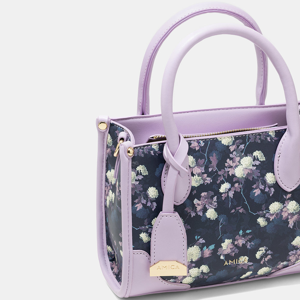 AMICA Flori Medium Tote Bag for Girls & Women - Purple