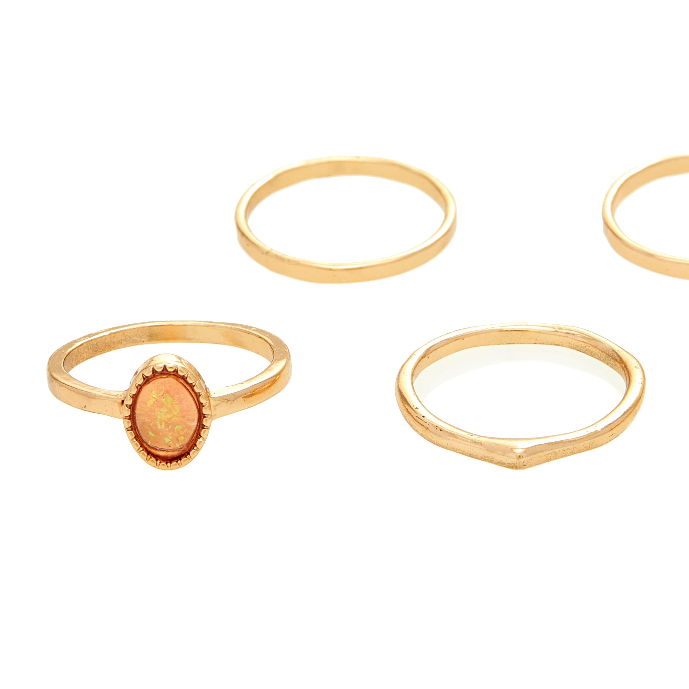 Amica Light Gold Metallic Gold-Plated Multipack Ring Set