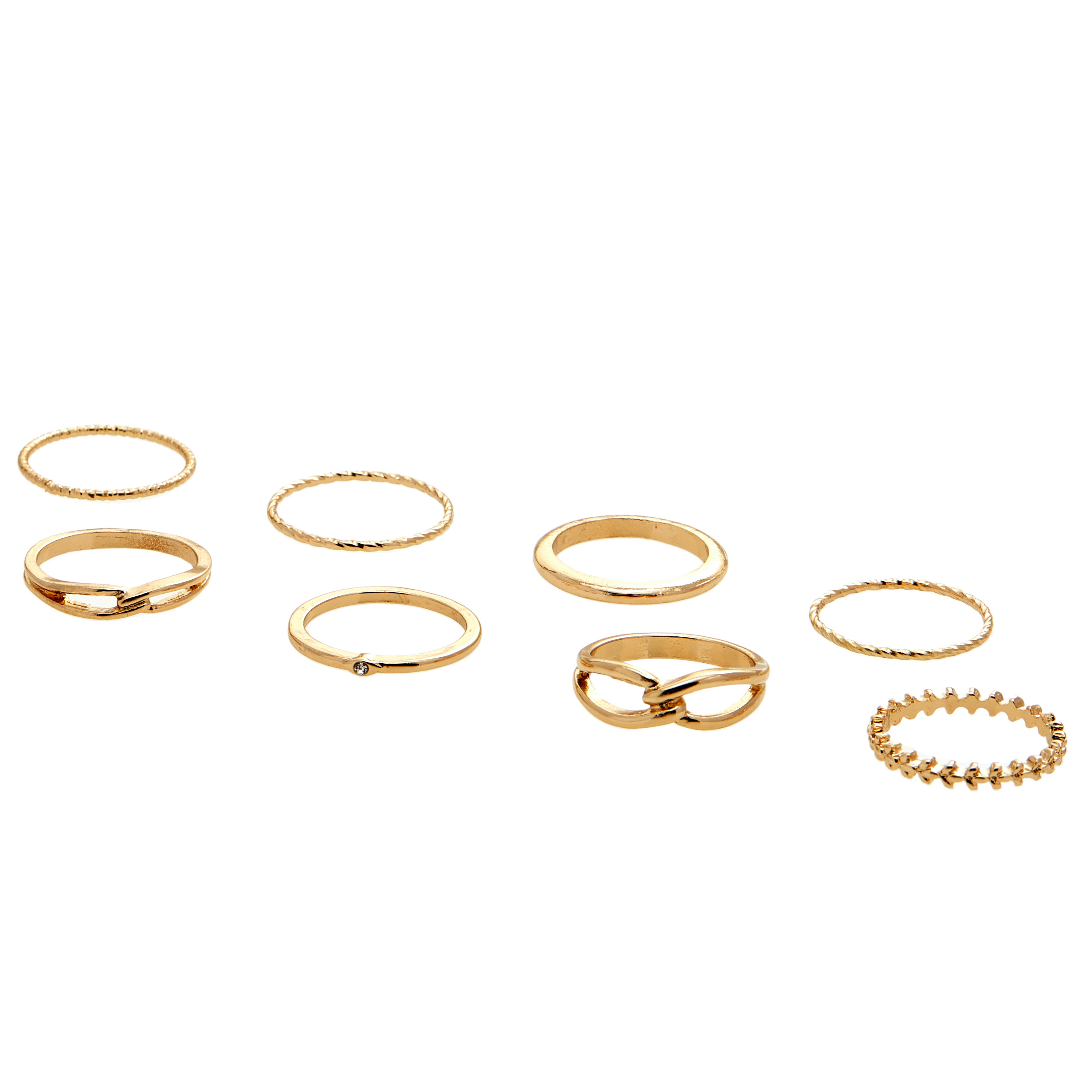 Amica Light Gold Metallic Gold-Plated Multipack Ring Set