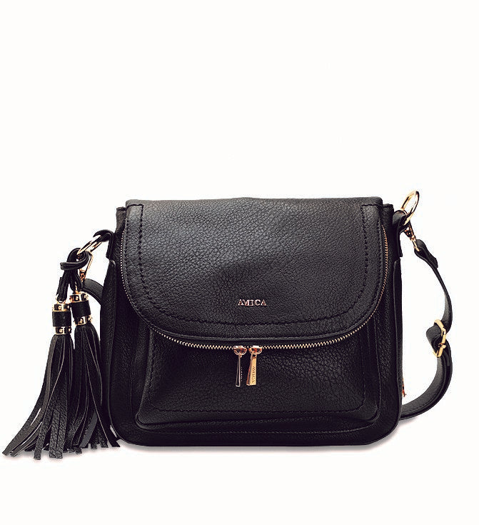 Amica Carina  Black Crossbody Bag