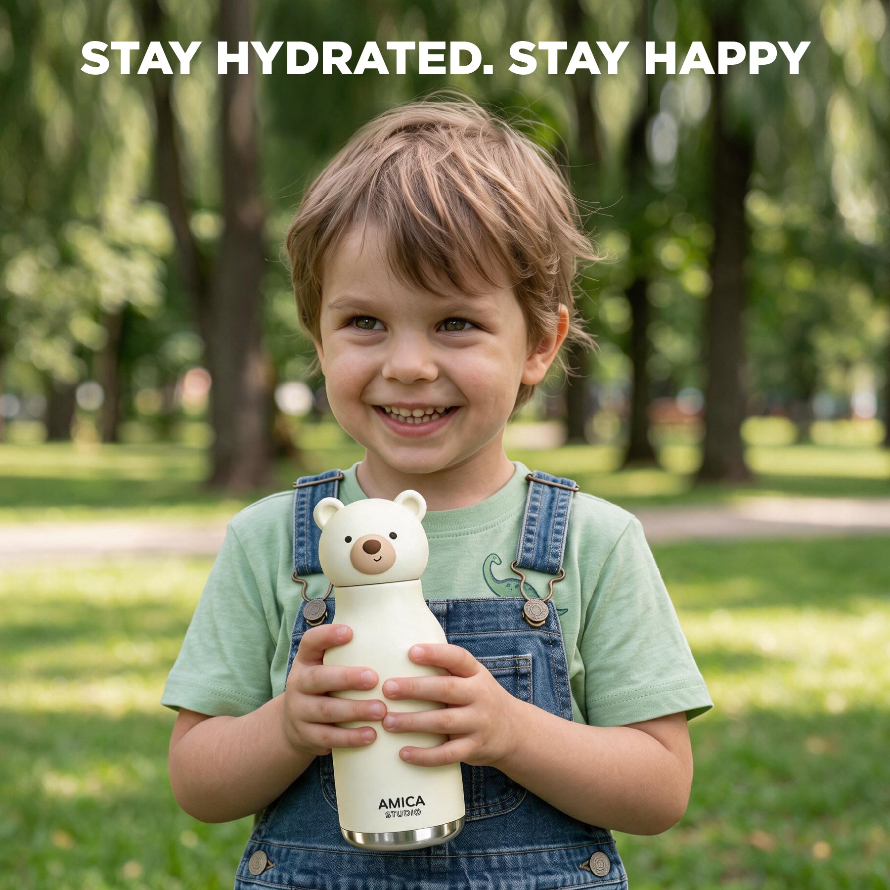 Kids Water Bottle Insulated - Snowy the Polar Bear | AMICA STUDIO