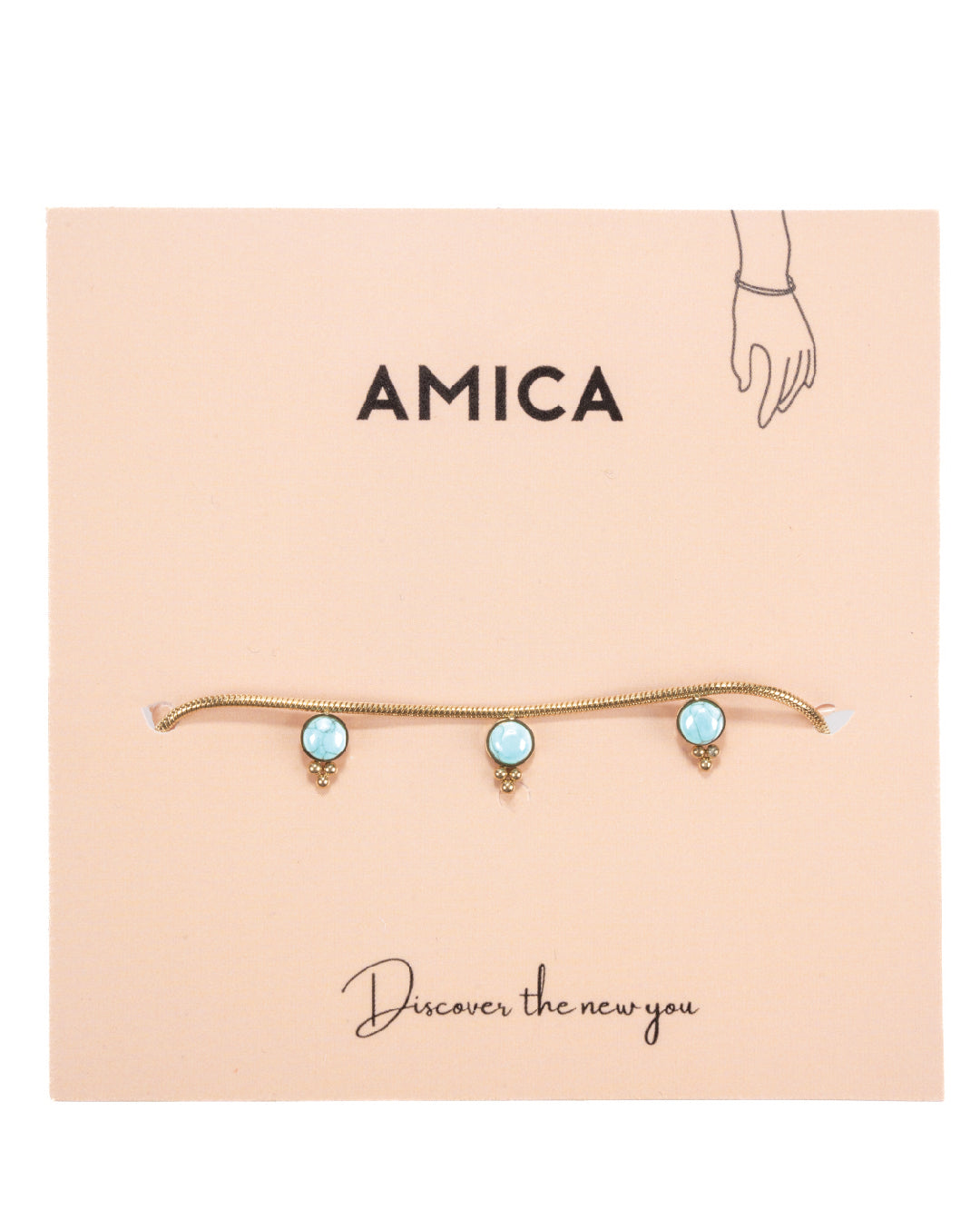 Amica Light Gold Metallic Gold Plated Bracelet