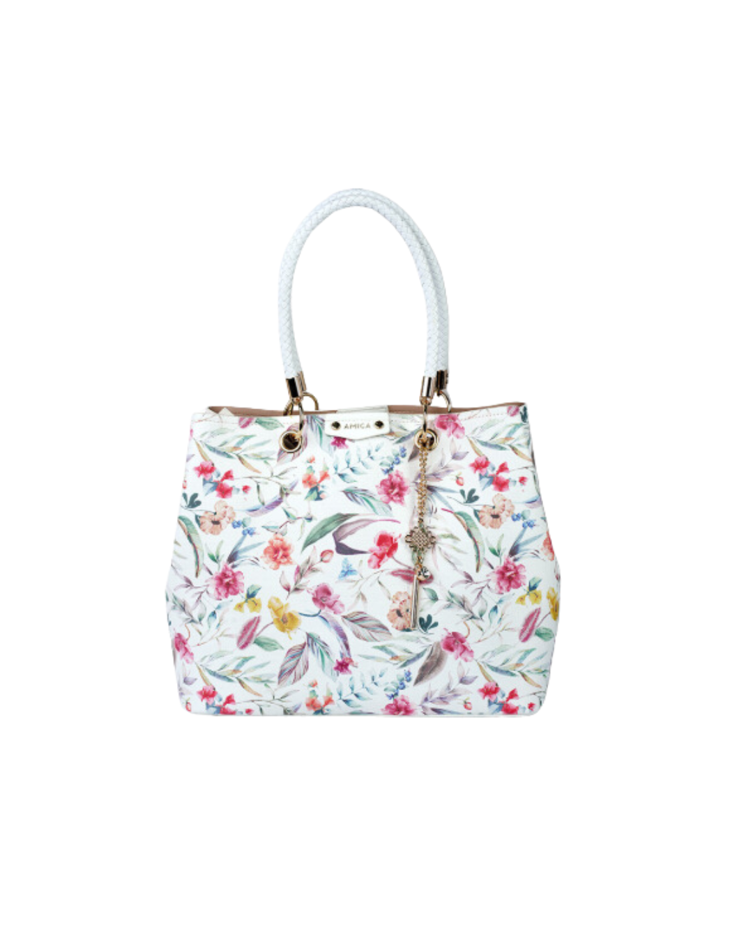 AMICA Amoura White Floral Ladies Handbag