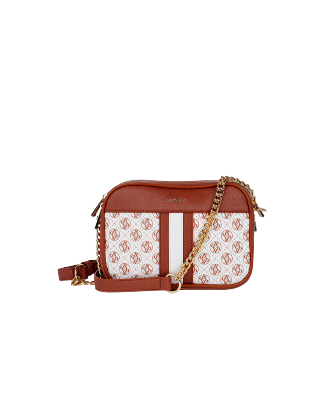 Amica Lois White/Tan Crossbody Bag