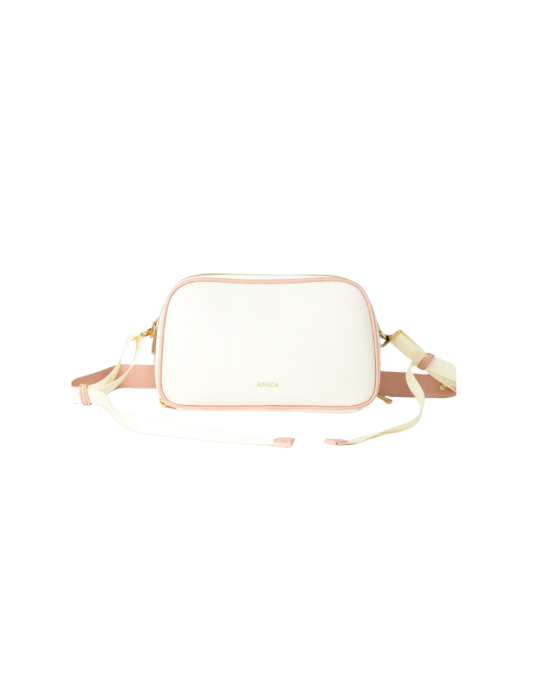 Amica Diletta Off White & Blush Pink Crossbody Bag