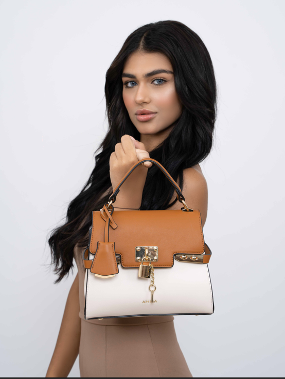 Amica Paola White/Tan Mini Bag